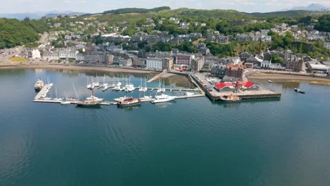 Oban in Scotland by drone Stock Footage 247435071