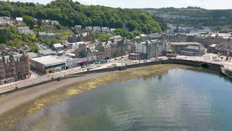 Oban in Scotland by drone Stock Footage 247435214