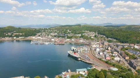 Oban in Scotland by drone Stock Footage 247435348