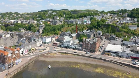 Oban in Scotland by drone Stock Footage 247435473