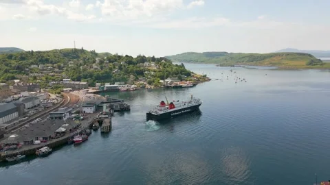 Oban in Scotland by drone Stock Footage 247435754