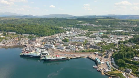 Oban in Scotland by drone Stock Footage 247435756
