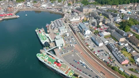 Oban in Scotland by drone Stock Footage 247435757