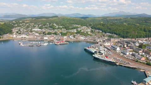Oban in Scotland by drone Stock Footage 247435758