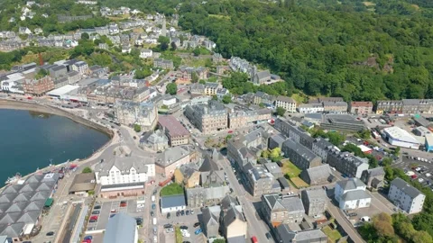 Oban in Scotland by drone Stock Footage 247436032