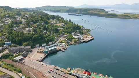 Oban in Scotland by drone Stock Footage 247436140
