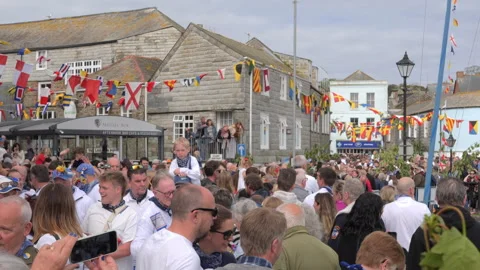 Obby oss day in Padstow Stock Footage 242845808