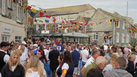 Obby oss day in Padstow Stock Footage 242846255