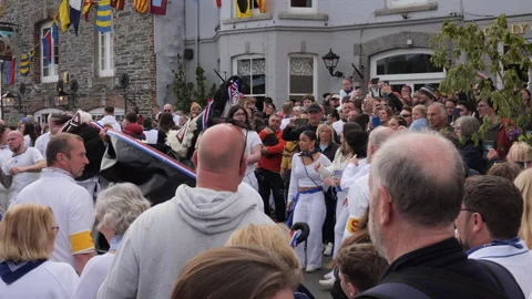 Obby oss day in Padstow Stock Footage 242850293