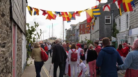 Obby oss day in Padstow Stock Footage 242916256