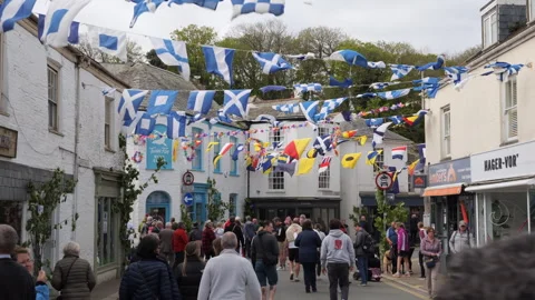 Obby oss day in Padstow Stock Footage 242916340