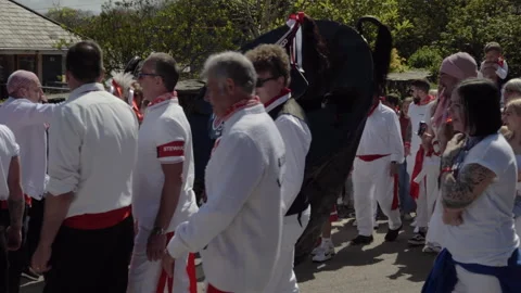 Obby oss day in Padstow Stock Footage 242929689