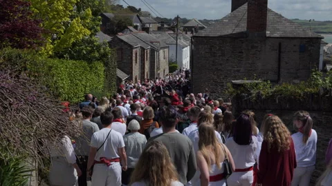 Obby oss day in Padstow Stock Footage 242929751