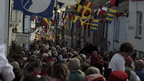 Obby oss day in Padstow Stock Footage 243185675