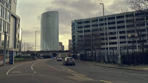 Obel Tower Building, Belfast viewed from Donegall Quay Stock Footage 264656559