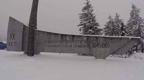 Obelisk of Glory victory in the Second World War, the Russian winter, snow Stock Footage 46355293