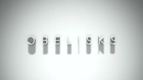 Obelisks 3D title animation with shadows on a white background Stock Footage 297795903