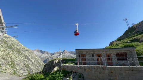 Oberaarsee - cable car Stock Footage 172782531