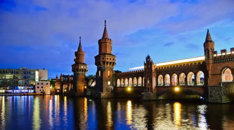 Oberbaum bridge in berlin Stock Footage 25308846