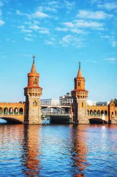 Oberbaum bridge in berlin Stock Photos