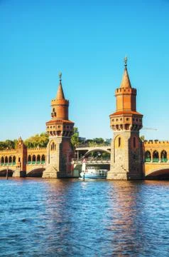 Oberbaum bridge in berlin Stock Photos