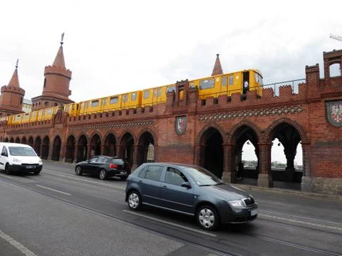 The Oberbaum Bridge is a double-deck bridge crossing Berlin's River Spree, co Stock Photos