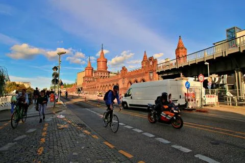 Oberbaum bridge spree river Stock Photos