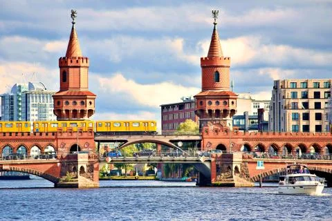 Oberbaum bridge spree river Stock Photos