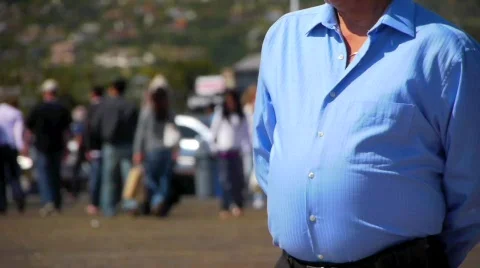 Obese Middleaged Man Stock Footage 722750