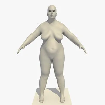 Obese Old European Woman Mesh Rigged Version 2 3D Model