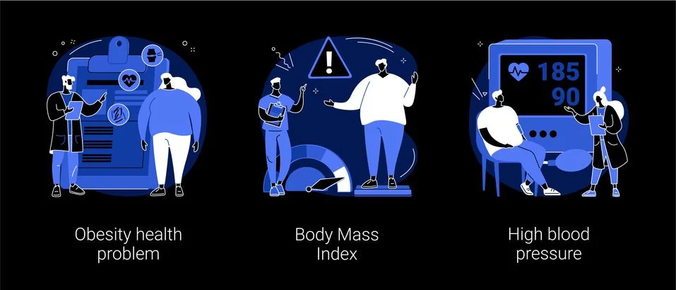 Obese people abstract concept vector illustrations. Stock Illustration