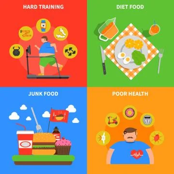 Obesity 2x2 Design Concept 库存插图