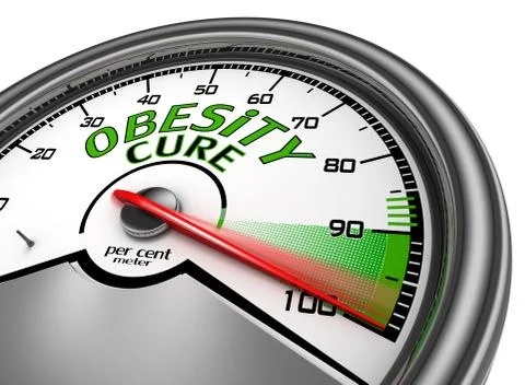 Obesity cure conceptual meter indicate maximum Stock Illustration