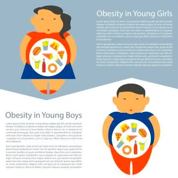 Obesity infographic template Stock Illustration