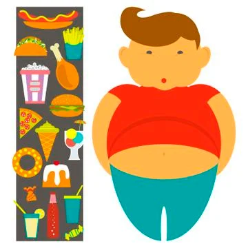 Obesity infographic template Stock Illustration