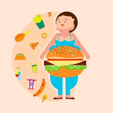 Obesity infographic template Stock Illustration