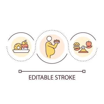 Obesity loop concept icon Illustrazione stock