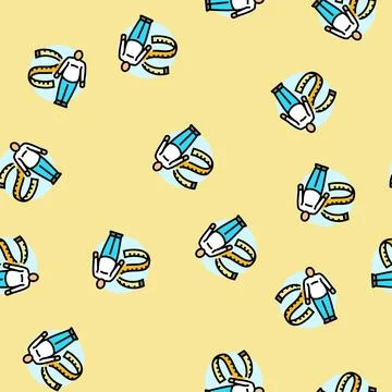 Obesity man disease vector seamless pattern Stock Illustration