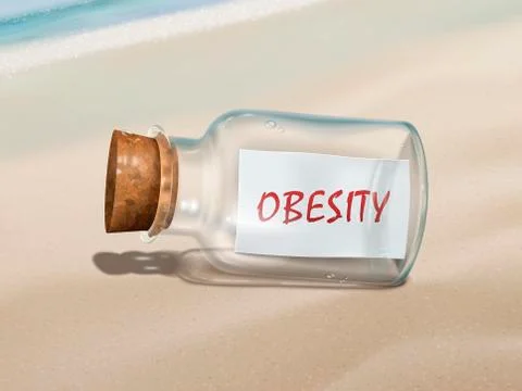 Obesity message in a bottle Stock Illustration