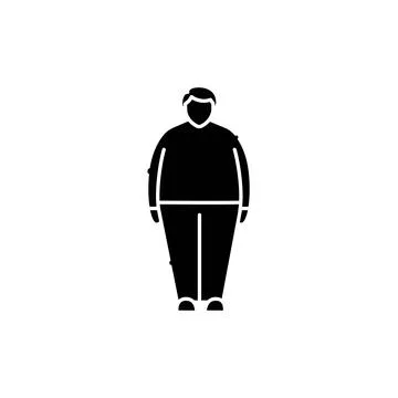 Obesity olor line icon. Computer-induced medical problem. Pictogram for web p Illustrazione stock