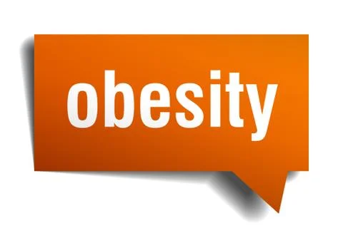 Obesity orange 3d speech bubble Stock Illustration