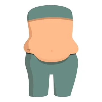 Obesity problem icon cartoon vector. Fat problem body イラスト素材