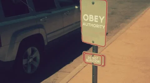 Obey authority conformist rebel rebelling conformity sheep Stock Footage