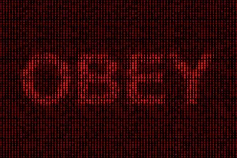 Obey hidden in binary code Stockillustratie