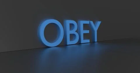 Obey Word Stock Illustration