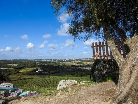 Obidos:  view of the mountains Stock Photos