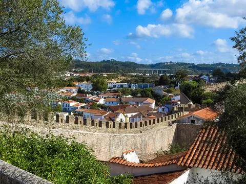 Obidos:   view of the town Stock Photos