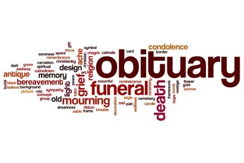 Obituary word cloud Stock Illustration