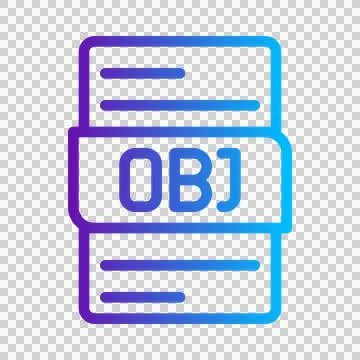 Obj document format file type gradient color icon Illustrazione stock