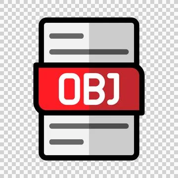 Obj file type flat icons. document files format graphic design outline icon Illustrazione stock